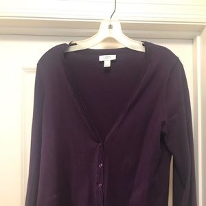 L LOFT Purple Cardigan